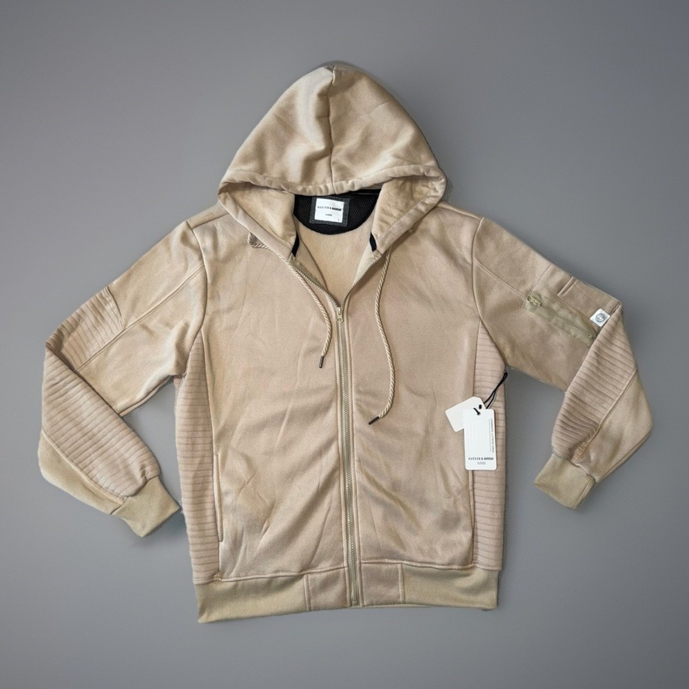 NWT Hudson And Barrow‎ Zip Up Hoodie Oatmeal Men's Size Large